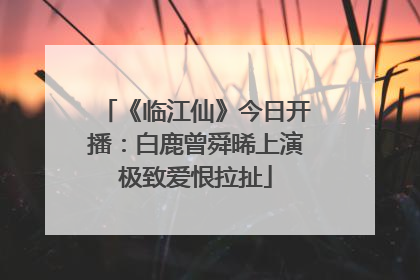 《临江仙》今日开播：白鹿曾舜晞上演极致爱恨拉扯