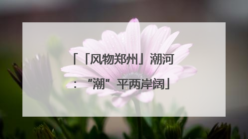 「风物郑州」潮河：“潮”平两岸阔