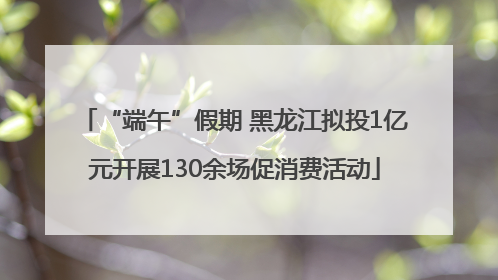 “端午”假期 黑龙江拟投1亿元开展130余场促消费活动