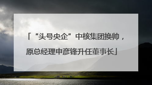 “头号央企”中核集团换帅，原总经理申彦锋升任董事长