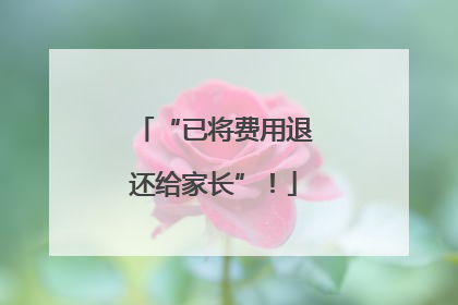 “已将费用退还给家长”！