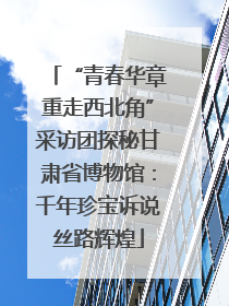“青春华章重走西北角”采访团探秘甘肃省博物馆：千年珍宝诉说丝路辉煌