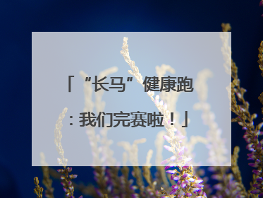 “长马”健康跑：我们完赛啦！