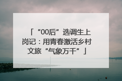 “00后”选调生上岗记：用青春激活乡村文旅“气象万千”