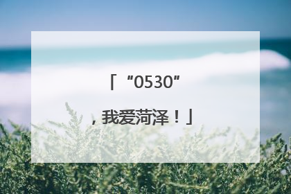 “0530”，我爱菏泽！