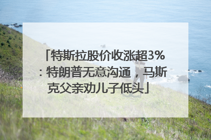 特斯拉股价收涨超3%：特朗普无意沟通，马斯克父亲劝儿子低头