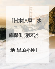 甘肃镇原：水库保供 灌区浇地 旱塬补种