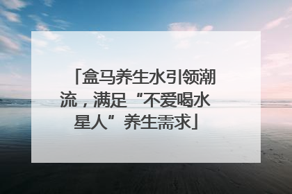 盒马养生水引领潮流，满足“不爱喝水星人”养生需求