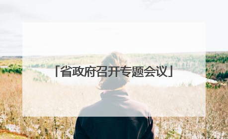 省政府召开专题会议