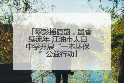 翠影摇夏韵，墨香续流年 江油市太白中学开展“一木环保”公益行动