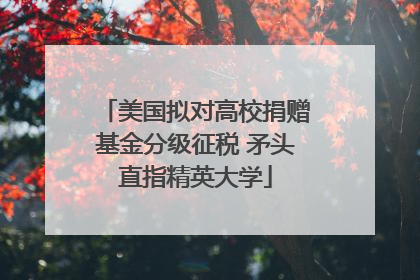 美国拟对高校捐赠基金分级征税 矛头直指精英大学
