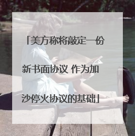 美方称将敲定一份新书面协议 作为加沙停火协议的基础