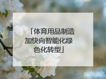 体育用品制造加快向智能化绿色化转型