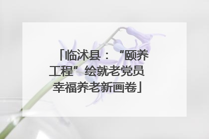 临沭县：“颐养工程”绘就老党员幸福养老新画卷
