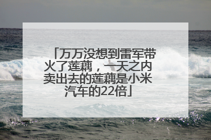 万万没想到雷军带火了莲藕，一天之内卖出去的莲藕是小米汽车的22倍