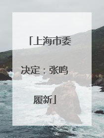 上海市委决定：张鸣履新