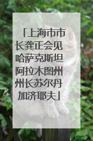 上海市市长龚正会见哈萨克斯坦阿拉木图州州长苏尔丹加济耶夫