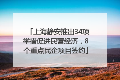 上海静安推出34项举措促进民营经济，8个重点民企项目签约