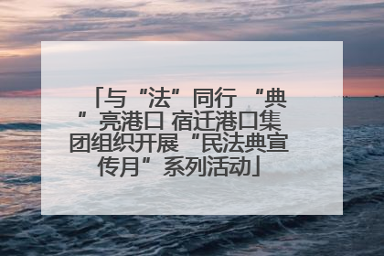 与“法”同行 “典”亮港口 宿迁港口集团组织开展“民法典宣传月”系列活动