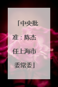 中央批准：陈杰任上海市委常委