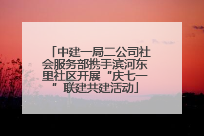 中建一局二公司社会服务部携手滨河东里社区开展“庆七一”联建共建活动