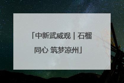 中新武威观｜石榴同心 筑梦凉州