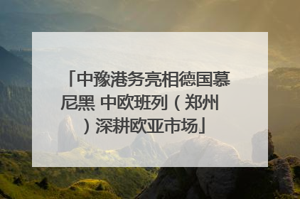 中豫港务亮相德国慕尼黑 中欧班列（郑州）深耕欧亚市场