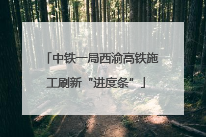 中铁一局西渝高铁施工刷新“进度条”