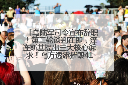 乌陆军司令宣布辞职！第二轮谈判在即，泽连斯基提出三大核心诉求！乌方透露摧毁41架俄战略轰炸机