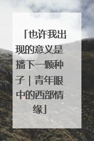 也许我出现的意义是播下一颗种子｜青年眼中的西部情缘