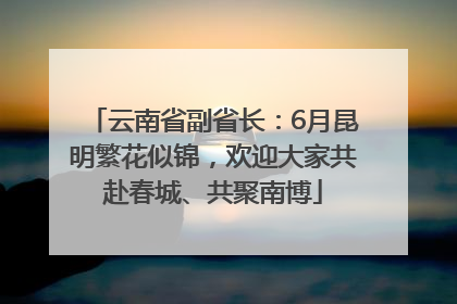 云南省副省长：6月昆明繁花似锦，欢迎大家共赴春城、共聚南博