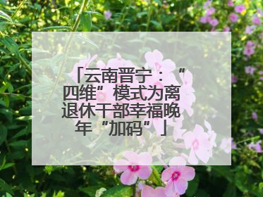 云南晋宁：“四维”模式为离退休干部幸福晚年“加码”