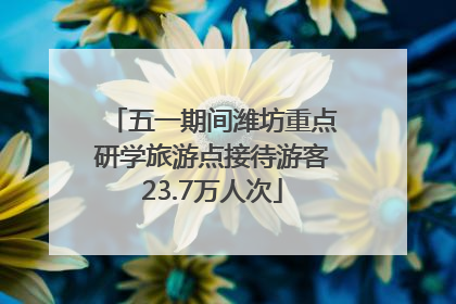 五一期间潍坊重点研学旅游点接待游客23.7万人次