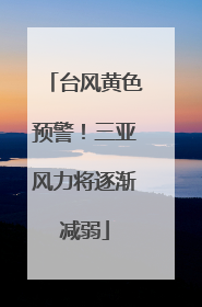 台风黄色预警！三亚风力将逐渐减弱