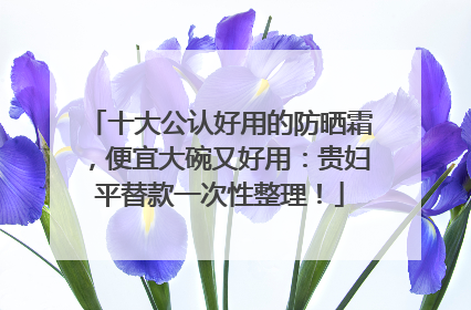 十大公认好用的防晒霜，便宜大碗又好用：贵妇平替款一次性整理！