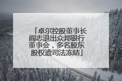 卓尔控股董事长阎志退出众邦银行董事会，多名股东股权遭司法冻结