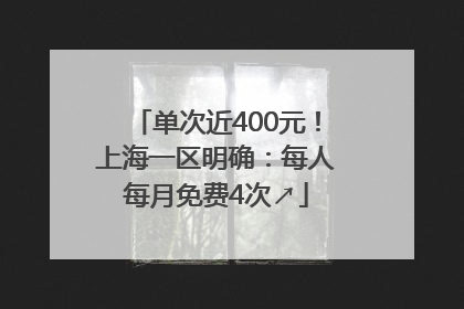 单次近400元！上海一区明确：每人每月免费4次↗