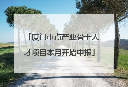 厦门重点产业骨干人才项目本月开始申报