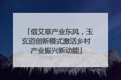 借艾草产业东风，玉玄道创新模式激活乡村产业振兴新动能