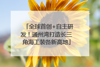 全球首创+自主研发！通州湾打造长三角海工装备新高地