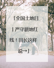 全国土地日丨严守耕地红线！田长这样说→