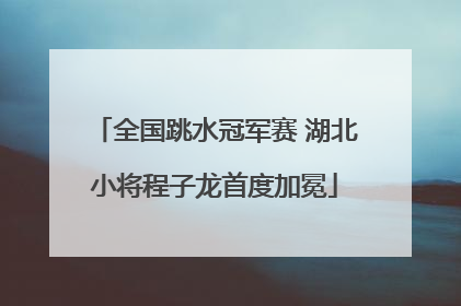 全国跳水冠军赛 湖北小将程子龙首度加冕