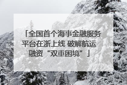 全国首个海事金融服务平台在浙上线 破解航运融资“双重困境”