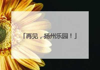 再见，扬州乐园！