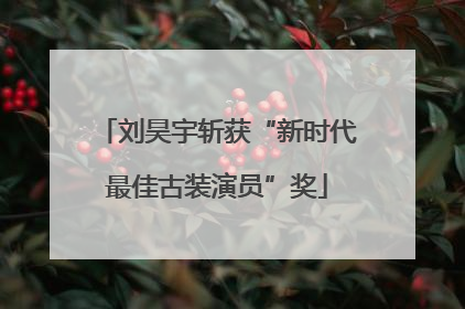 刘昊宇斩获“新时代最佳古装演员”奖