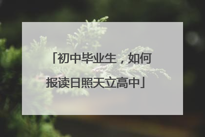 初中毕业生，如何报读日照天立高中
