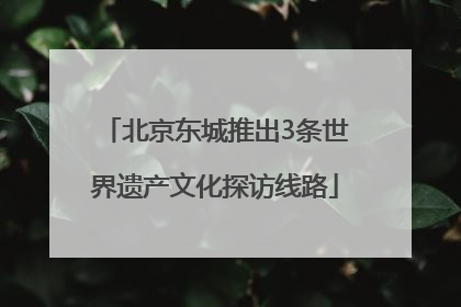 北京东城推出3条世界遗产文化探访线路