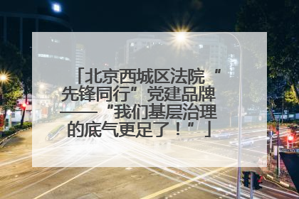 北京西城区法院“先锋同行”党建品牌——“我们基层治理的底气更足了！”