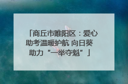 商丘市睢阳区：爱心助考温暖护航 向日葵助力“一举夺魁”