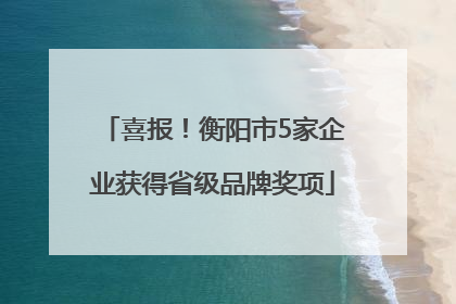 喜报！衡阳市5家企业获得省级品牌奖项